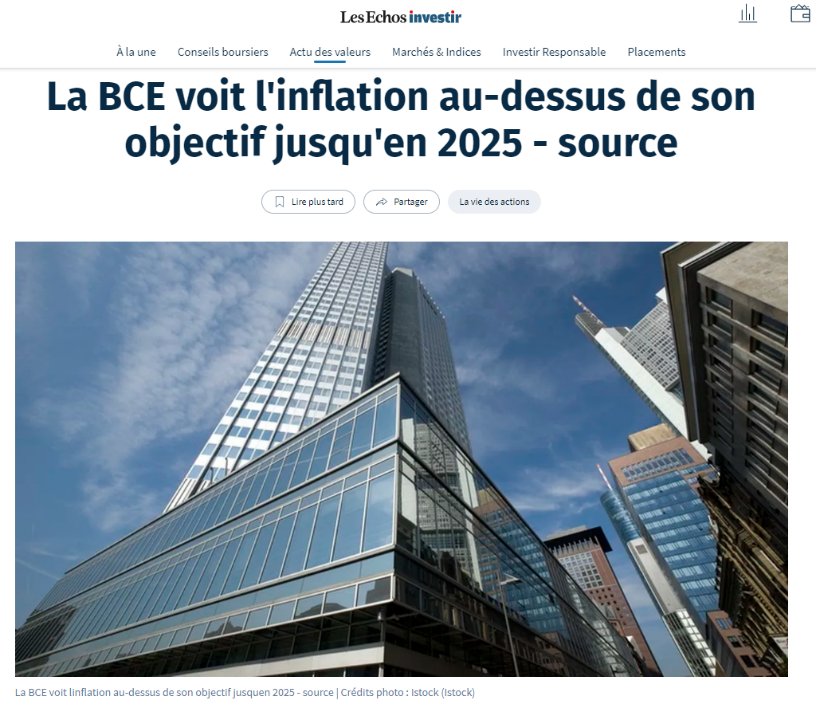 La BCE nous a informé le jeudi 15 décembre dernier qu’une longue inflation est à venir.