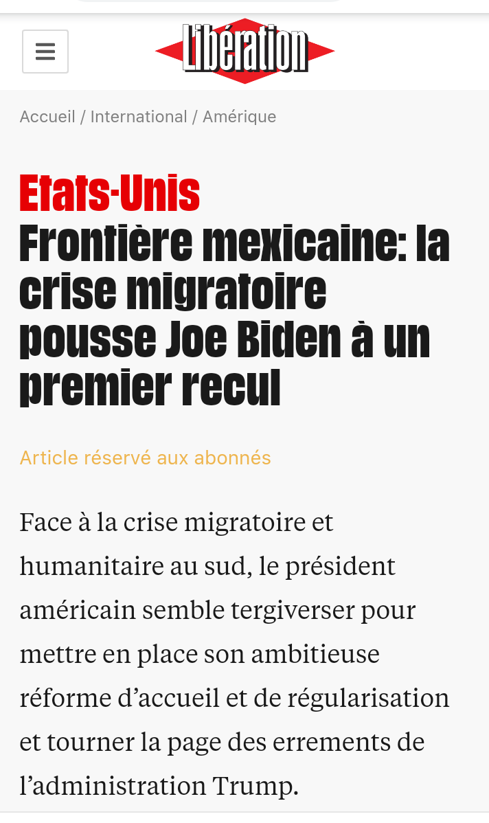 Joe Biden recule sur sa politique migratoire