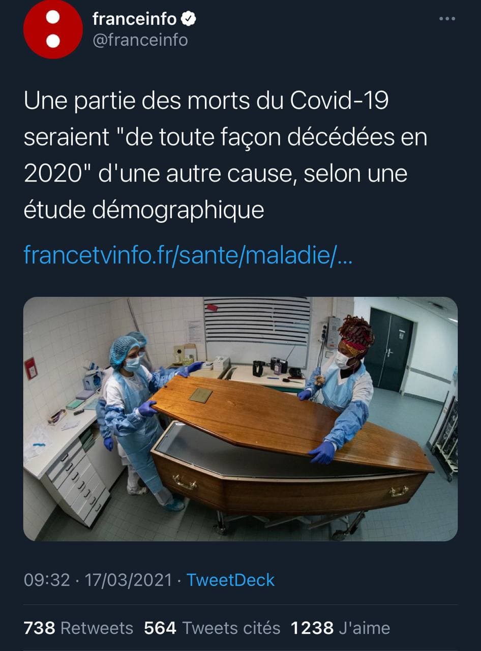 Mortalité en France : le coronavirus n'y aurait rien changé