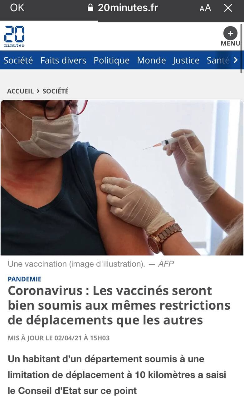 Vaccinés qui subissent les mêmes restrictions sanitaires