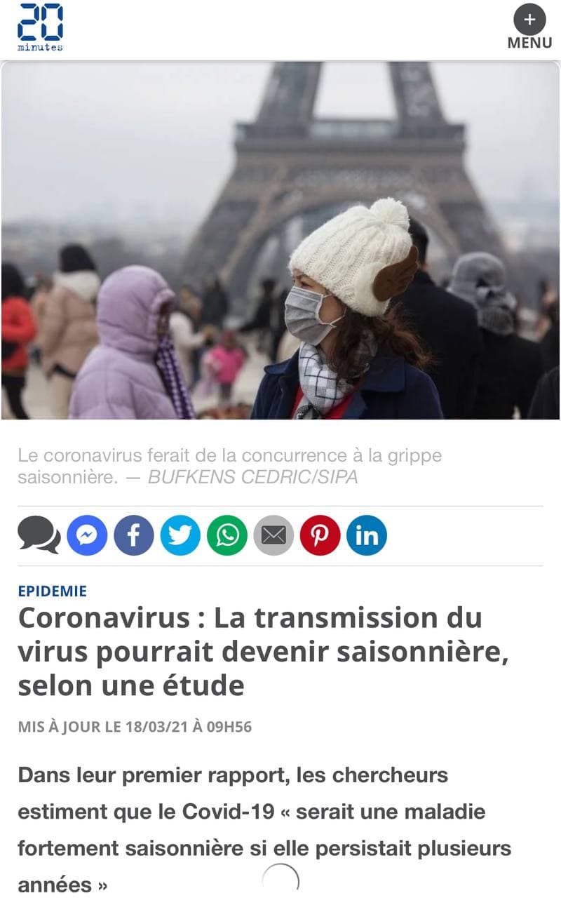 Transmission saisonnière du coronavirus