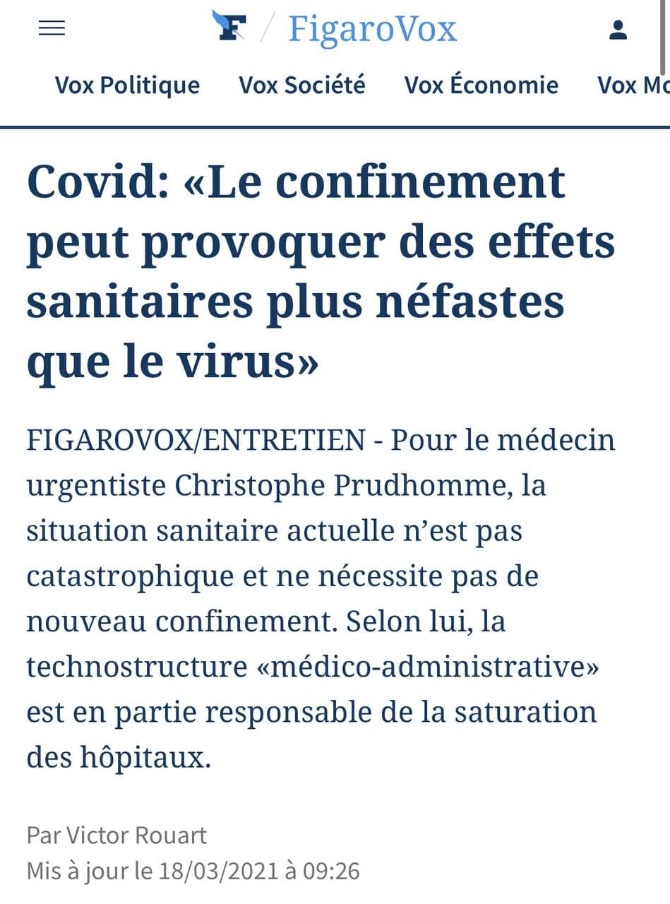 Le confinement est plus néfaste que le coronavirus