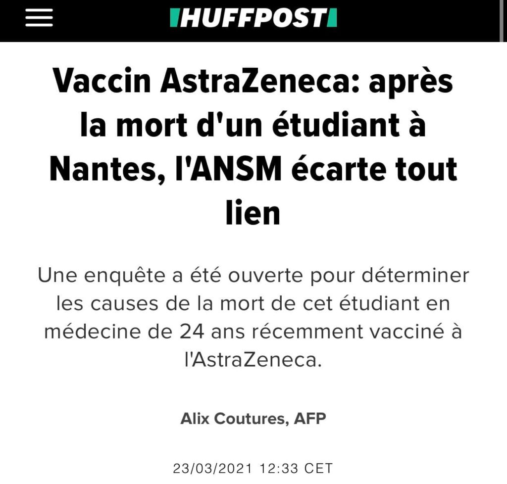 Vaccin AstraZeneca et mortalité