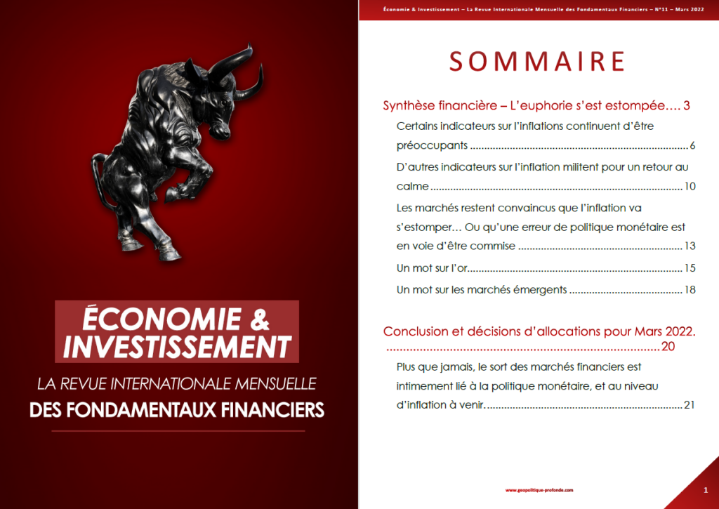 Revue Economie et Investissement : inflation et taux en mars 2022