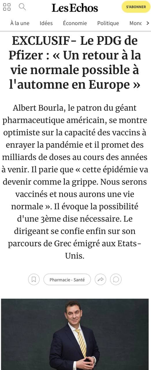 Pfizer recommande la troisième dose et le confinement