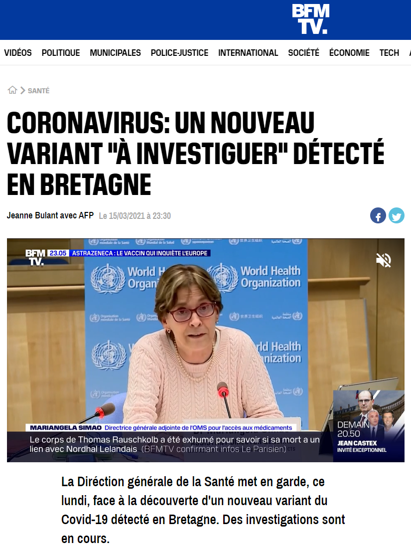 Nouveau variant de coronavirus