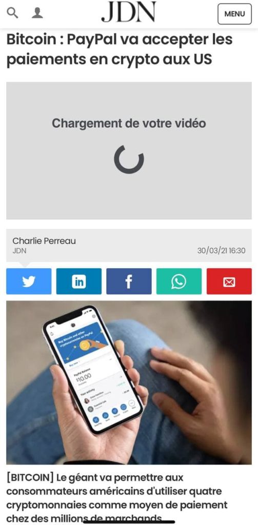 PayPal accepte les cryptomonnaies