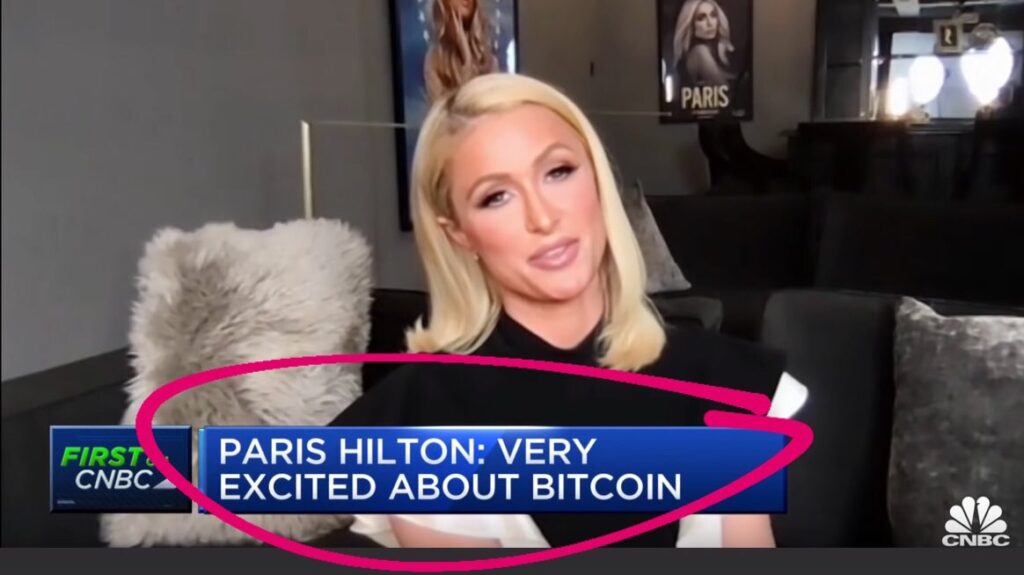 Paris Hilton et la bulle du Bitcoin et des cryptomonnaies