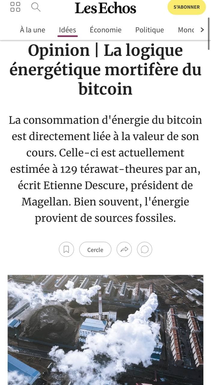 Consommation énergivore du bitcoin