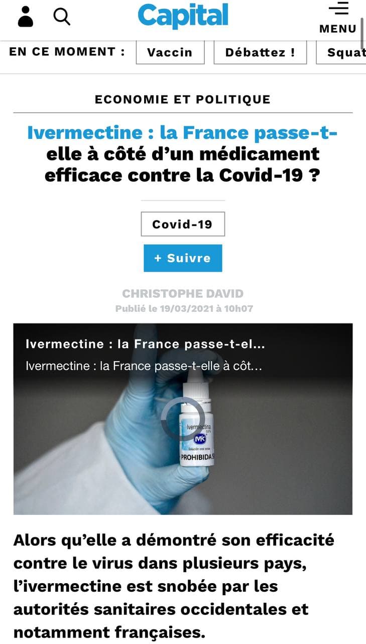 Ivermective la solution contre le Covid-19 ?