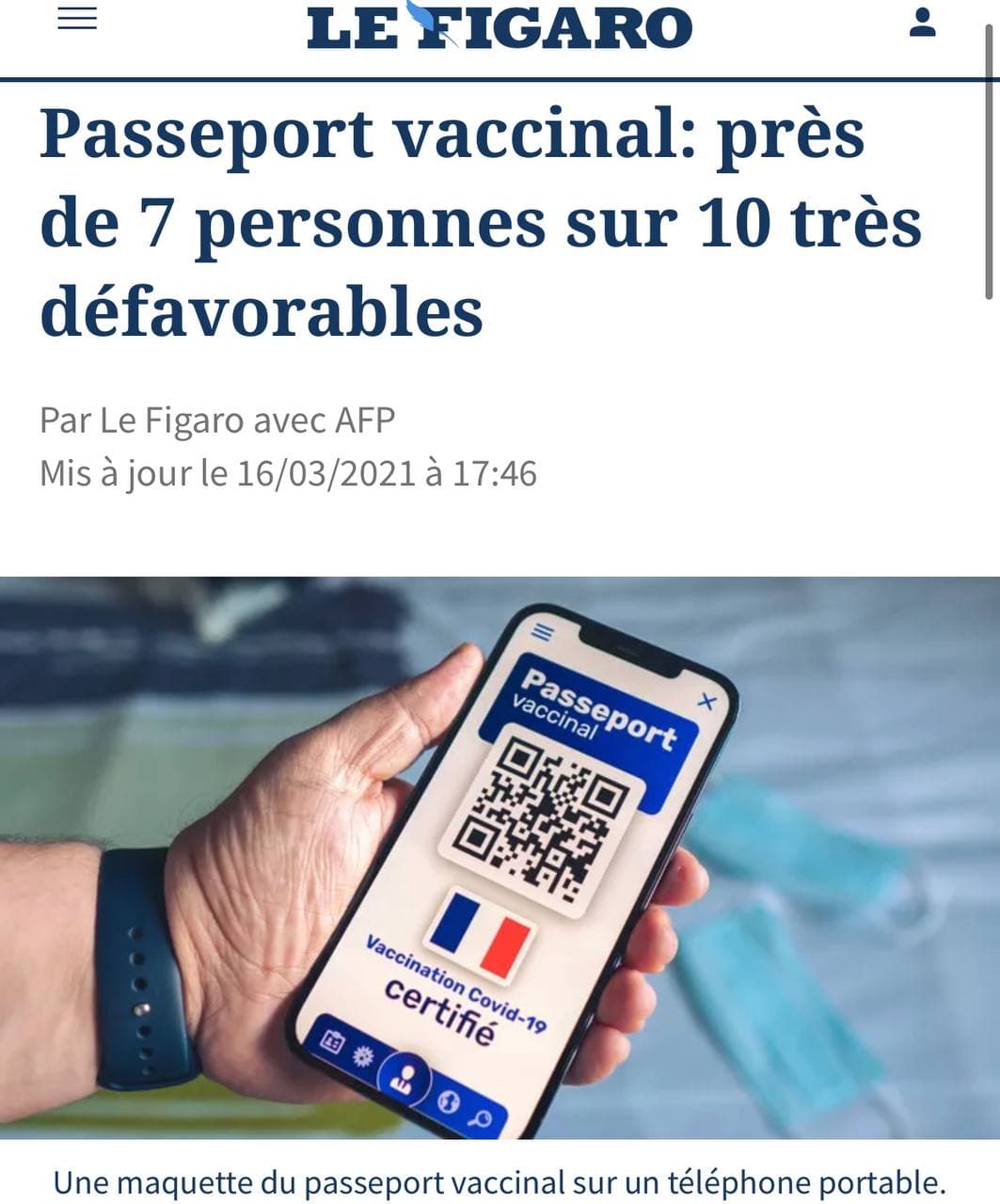 Non au passeport vaccinal