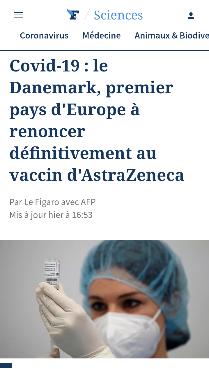 Arrêt astrazeneca Danemark