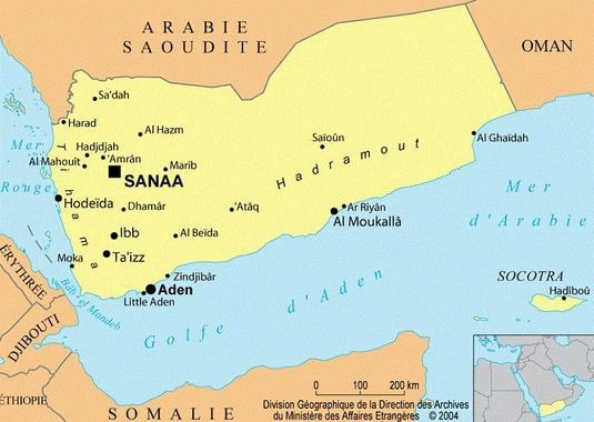 Carte conflits régionaux au Yémen